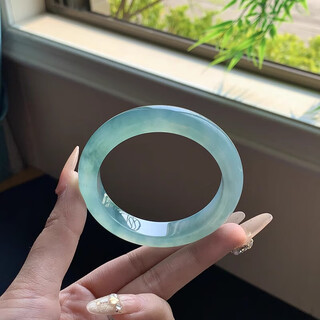 Bracelet ice jade bracelet myanmar old pit floating green floating flower oil green ice waxy jade bracelet for women women's jade bracelet floating green bracelet 56-57mm + high-end gift box