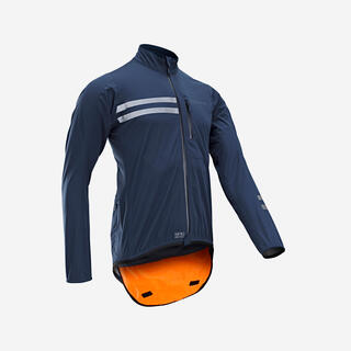 Decathlon mountain road cycling jersey men's autumn and winter weatherproof jacket cycling windbreaker equipment blue xl