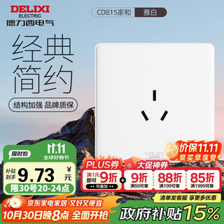 德力西(DELIXI)开关插座面板 CD815系列 16A三孔空调插座 QSE86S16