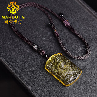 Mardotg citrine pixiu pendant wushi brand amulet pendant wealth pixiu crystal necklace gift