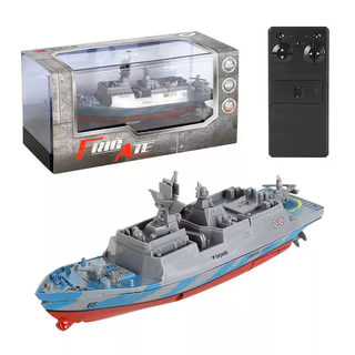 Mini remote control aircraft carrier warship frigate rechargeable toy boat speedboat cruiser children boy 3318 gray standard