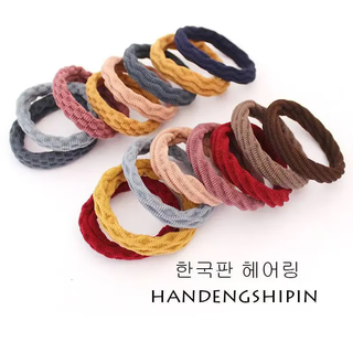 Highly elastic and durable seamless towel ring rubber band headband korean version does not hurt hair hair rope women's simple hair tie hair accessories random pattern mixed color 10 pieces