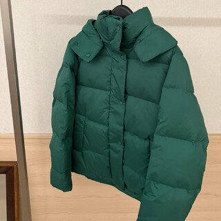 lulu连帽五格泡芙羽绒服女2024新款露露休闲修身白鸭绒 绿色【5格泡芙】 均码 8