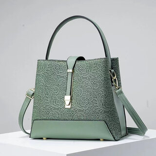 2025 large-capacity handbag trendy fashion women's bag middle-aged mother bag high-end and versatile single shoulder crossbody bag green