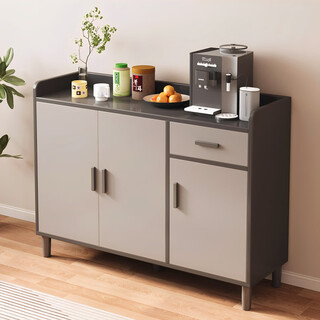 Yijiamu light luxury sideboard cupboard living room wall storage cabinet multi-functional storage cabinet modern simple tea cabinet wine cabinet countertop with threading holes three doors and one drawer 120*34*92cm self-assembled