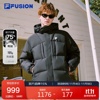 Fila fusion fila trendy brand couple style down jacket 2025 winter loose warm hooded jacket