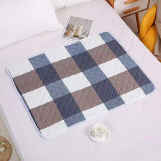M purchase products adult diaper pad for the elderly, waterproof and washable, large size full bed nursing pad, baby blue and white checkered four layers in one machine washable 50*70cm one pack
