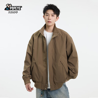 Popeye american flying harrington jacket men's autumn and winter baseball couple cleanfit jacket dj15 brown xl