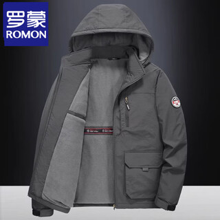 Romon jacket men's jacket autumn and winter 2025 new hot style velvet thickened windproof sports and leisure jacket