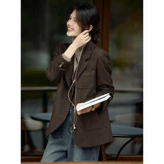 Xwi xinwei retro british embroidered suit jacket women's 2025 autumn and winter elegant and decent suit top huaka s