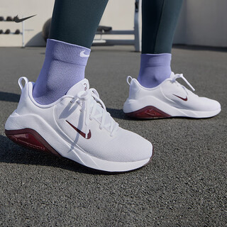 Nike women's visible air cushion cushioning training shoes winter fitness breathable nike bella 7 fz1689 107 white/bright burgundy burgundy/white 36.5