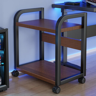 Magic fox gaming style computer mainframe bracket multi-layer storage rack office printer rack removable storage rack walnut color 3 layers standard model 55*45*78