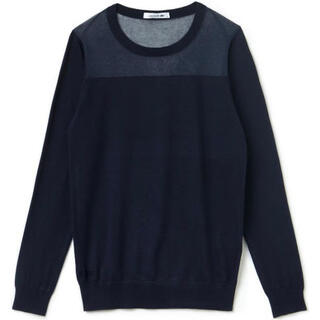 Lacoste french crocodile women's sweater warm and comfortable cotton dark daily autumn and winter knitted simple basics blue one size | it 48