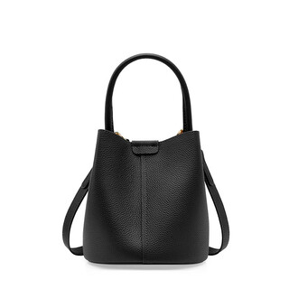 Women's cabbage basket 2025 new top layer leather commuting spring and summer high-quality hand-held crossbody bucket bag commuting essential black