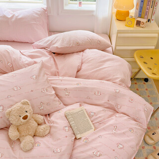 Fantasy children's quilt cover single piece 1.2m 1.5 crib baby kindergarten three piece single quilt cover customized size little elephant home-pink kindergarten single quilt cover 120x150cm