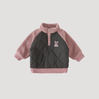 Bali piglet children's cotton clothes autumn and winter thickened warm outing clothes baby cotton jacket girls mid-high collar cotton clothes boys tops gray pink purple 120