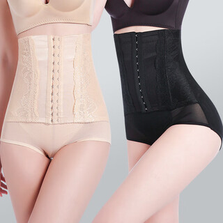 Leoezya body shaping garment, high waist tummy control panties, butt lifting, women's postpartum shaping waist body shaping, powerful belly reducing, breathable, black m (suitable for 80-95 jin jin equals 0.5 kg weight)