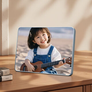 Fantasy baby 10-inch 8-inch crystal photo frame table setting for children's family portraits, wedding photos, washed photos and printed photos, custom-made high-grade gray alloy frame + waterproof and anti-oxidative photos, crystal porcelain crystal 7 inches (13x18cm)