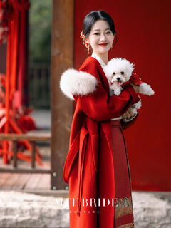 Xiaohongshu's hot style jinghong red hooded coat for women 2025 winter style bride's return home double-sided woolen mid-length coat 20 days hair m