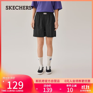 Skechers summer women's fashionable versatile shorts breathable loose comfort casual pants sports five-fifth pants l225w108