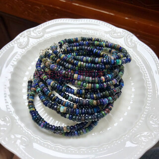 Yingshu natural black opal bracelet with colorful gemstones, beautiful women's 4mm single circle bracelet jewelry p006 single circle 3-4mm