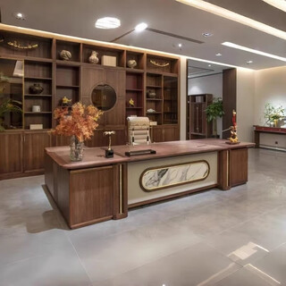 Solid wood executive desk new chinese style boss desk light luxury high-end president desk manager office desk and chair combination customized-contact customer service