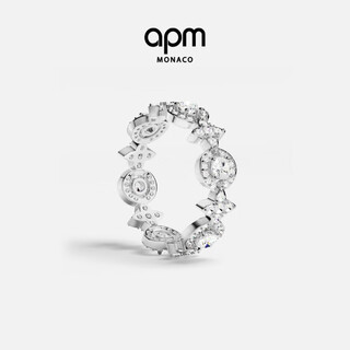 Apm monaco meteor circle ring simple classic fashion jewelry birthday gift for girlfriend snow white ring size 52