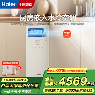 Haier kitchen air conditioner water-cooled integrated central air conditioner without outdoor unit oil fume prevention comfortable large cooling capacity dehumidification one-button self-cleaning embedded mobile air conditioner kcs-28qka8u1 large 1 hp no energy efficiency grade kitchen air conditioner water-cooled mobile hidden type
