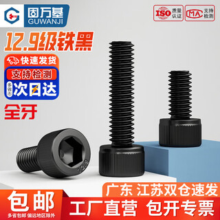 Guwanji full-thread m1.4-m30 hexagon socket screw 12.9 grade high-strength cup head bolt cylindrical head screw m4m5m6m8 m24*70 (1 piece)