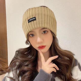 Nian meifang sports headband outdoor warm running hat women's men's autumn and winter cycling headband windproof ear protection forehead hairband khaki