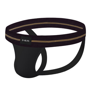 Men's thong modal sexy double butt lift sexy underwear low waist no need to take off sexy t pants or6108 black/black m