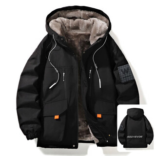 Semir winter coat men's velvet thickened trendy jacket men's hooded loose warm cotton jacket youth jacket d209 black velvet upgraded cold resistance and warmth d209 2xl about 140-160jin jin equals 0.5 kg can be worn