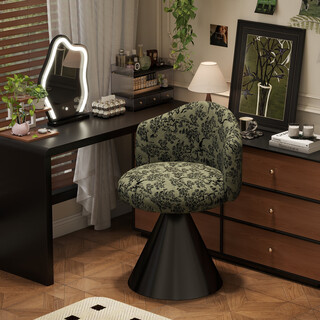 Menile french retro makeup chair cloakroom light luxury makeup stool small apartment rotatable dressing table back chair senyu green | 360 rotation skin-friendly velvet