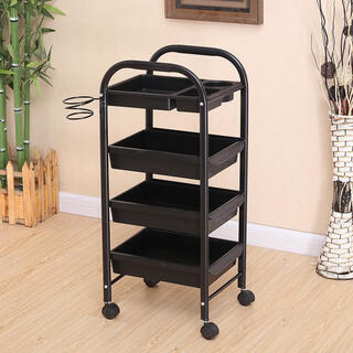 Lism hairdressing tool trolley hairdressing trolley hair salon tool trolley beauty trolley trolley 5-layer haircut black four-layer classic wheel baking oil