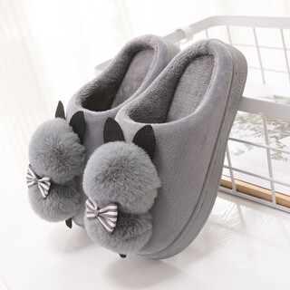 Donglai quality children's cotton slippers for girls and princesses in winter indoor cute cartoon boys and kids winter non-slip wool gray 6320 21.5 250 yards suitable for normal 35.36 yards