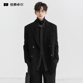 Piaget zall custom-woven 100% wool double-sided woolen suit 2025 winter new men's shoulder pad thickened woolen jacket