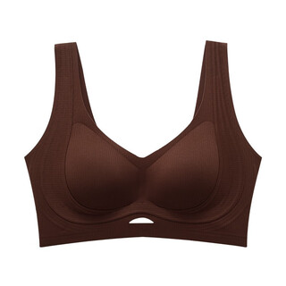 Ancient and modern wide shoulder straps, vertical stripes, seamless bra, no sense of push-up, warm and close to the chest, soft, comfortable and warm winter underwear, cocoa brown 2xl (40) =90abc cup recommended 135-150jin jin is equal to 0.5 kg