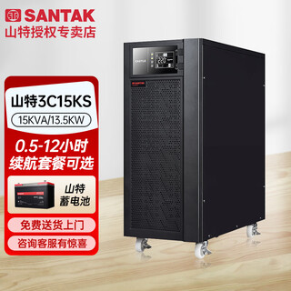 山特（SANTAK）在线式UPS不间断电源 长效机配山特城堡蓄电池续航套餐 山特3C15KS 15KVA/13.5KW 续航30分钟
