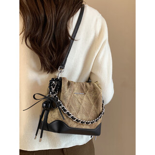 Rockland american rockland bag women's 2025 new fashion personality foreign style bucket bag high appearance light luxury crossbody bag ink black