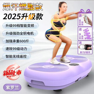 Step machine, home shaping rhythm machine, lazy people's sports and fitness equipment, home step shake machine, jogging silent, light purple, upgraded 99-speed frequency conversion + 99-level power