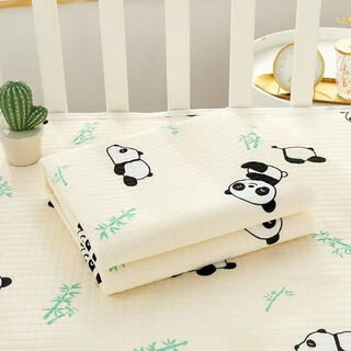 Yulinlong class a pure cotton diaper pad for babies, waterproof, breathable, large size sheets, washable diaper leak-proof overnight pad, bamboo panda, five layers in one_instant absorbing and non-slip, 180*200cm, class a combed cotton - one pack
