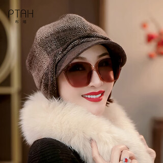 Ptah ear protection hat wool blended versatile retro wool woolen warm autumn and winter hat dual-purpose british painter hat peaked cap gold sand color