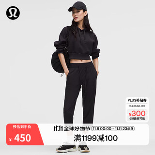 Lululemon丨pull-on women's elastic waist tapered leg mid-waist mid-length trousers 23 lw6cuxs noctua black m /8