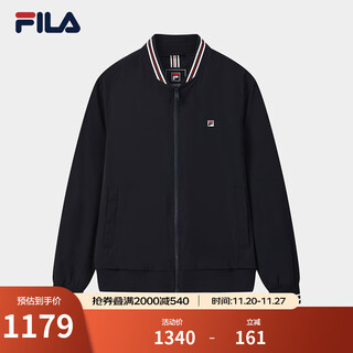 Fila official men's woven jacket 2025 winter new fashion simple business casual comfortable jacket legend blue-nv m 170/92a/m