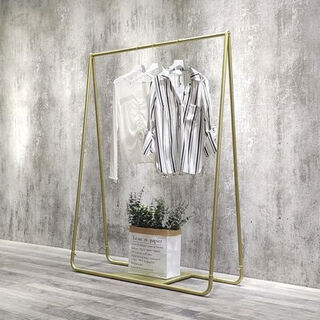 Yusenyi clothing store display rack floor-standing clothes rack golden wedding gown rack women's clothing store simple shelves mall clothing rod length 100*170cm champagne gold official standard