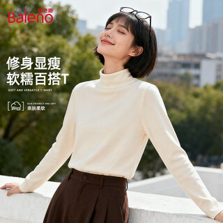 Baleno half turtleneck double-sided german velvet bottoming shirt for women autumn and winter long-sleeved t-shirt with women's 2025 new thermal clothing