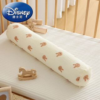 Disney (disney) baby pillow pure cotton cylindrical pillow children's bedside soothing legs baby soft bag side sleeping anti-collision buffer bed guard wrinkled cotton gauze pink rabbit-coat + liner 60*11cm