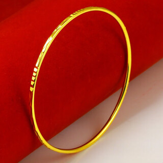 Tiansi jewelry 18k gold bracelet versatile men's and women's jewelry solid fashion new imitation gold bracelet for mom medium size 56-57 mm in diameter