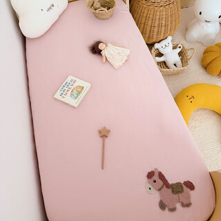 Moedoobie children's fitted sheets pure cotton class a spliced bed sheets mattress cover customizable cotton baby bedding happy horse 50 count cotton 120cm*60cm