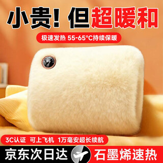 Pluzz best-selling 100w hand warmer hot water bottle, baby warmer, rechargeable graphene waterless hand warmer for girls, imitation mink velvet, 10,000 mah, all-day temperature lock | 48h comprehensive battery life, french design gold award | recommended by sports champions